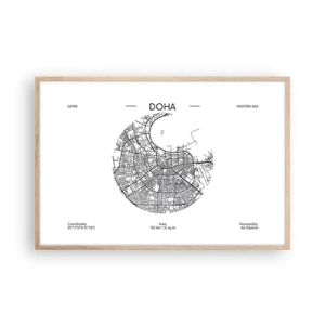 Plakat w ramie jasny dąb - Anatomia Dohy - 91x61 cm