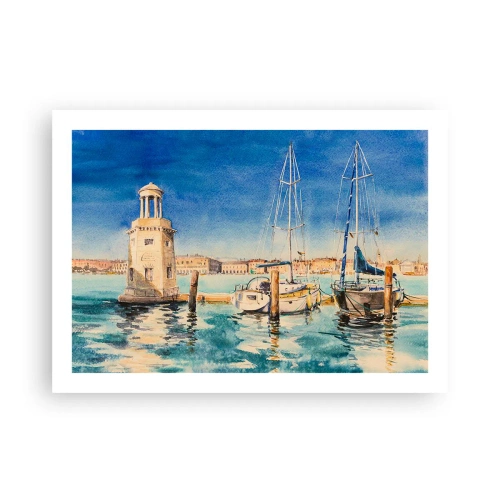 Plakat - Słoneczna laguna - 70x50 cm