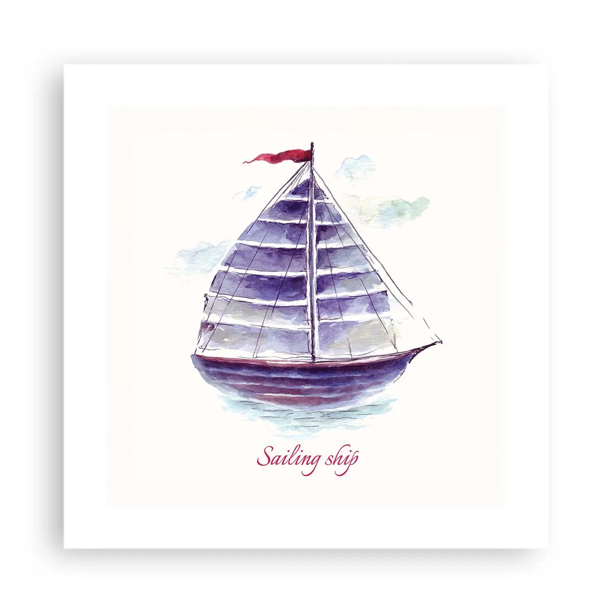 Plakat - Pełnych żagli i spokojnej wody - 40x40 cm