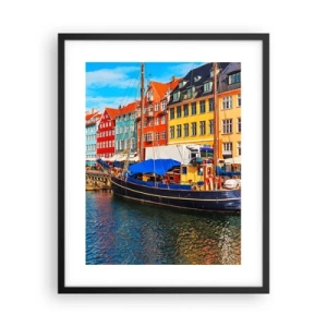 Plakat w czarnej ramie - Radosne nabrzeże - 40x50 cm