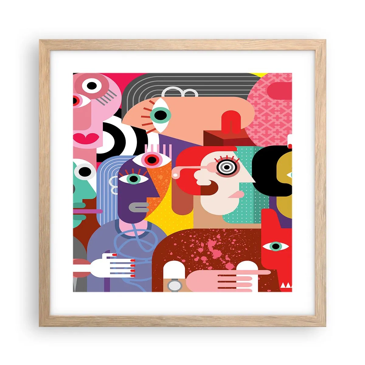 Plakat w ramie jasny dąb - My od pana Picassa - 40x40 cm