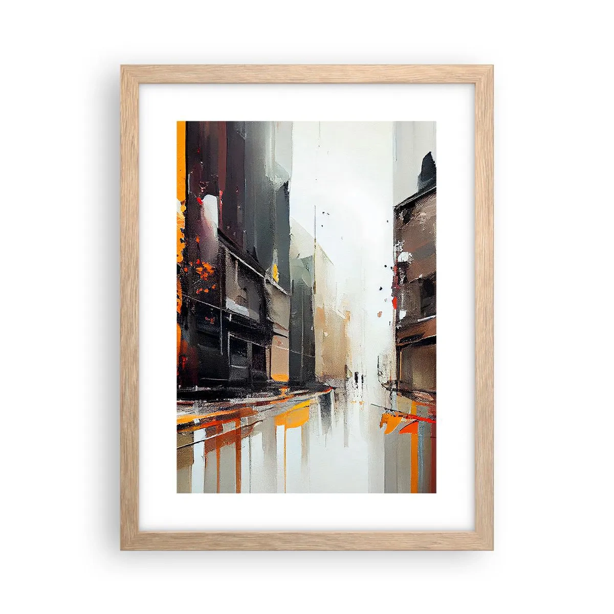 Plakat w ramie jasny dąb - Deszczowy dzień - 30x40 cm
