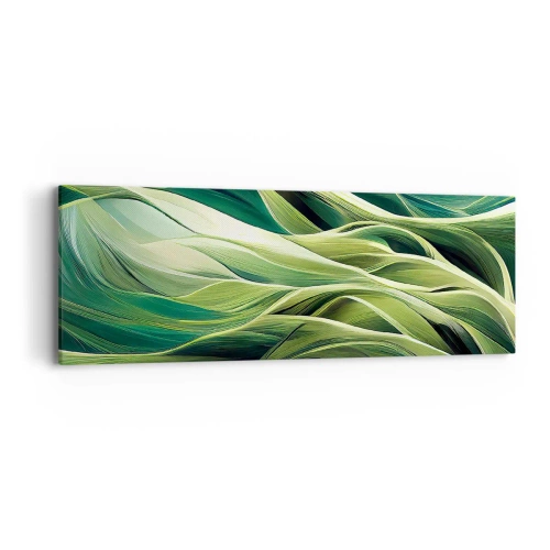 Obraz na płótnie - Abstrakcyjna gra w zielone - 90x30 cm