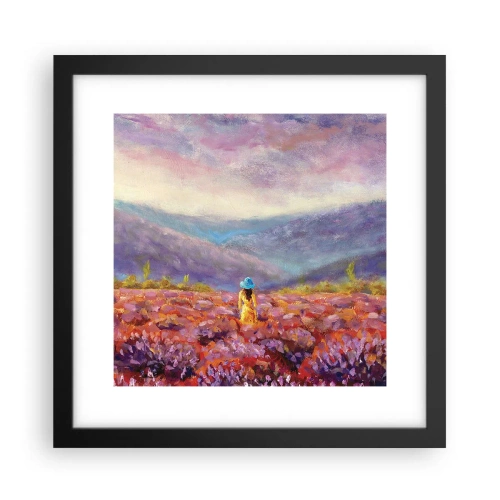 Plakat w czarnej ramie - W lawendowym świecie - 30x30 cm
