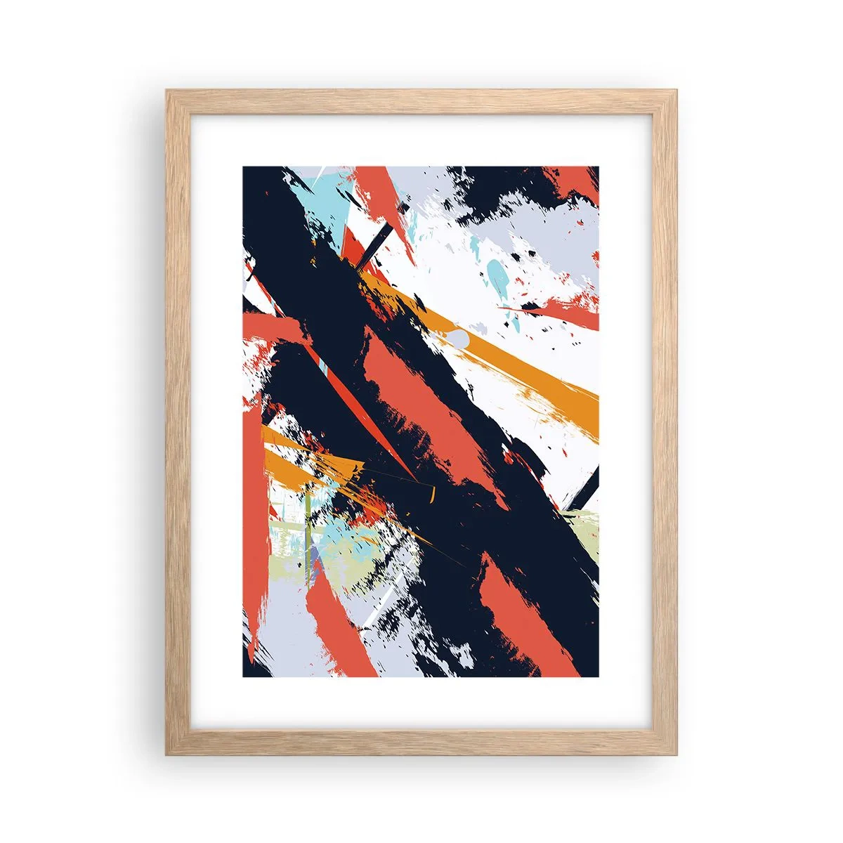 Plakat w ramie jasny dąb - Kompozycja dynamiczna - 30x40 cm