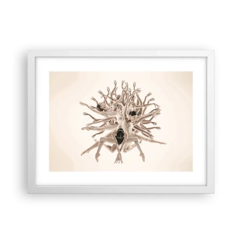 Plakat w białej ramie - Rozkwitanie w tańcu - 40x30 cm