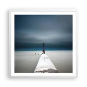 Plakat w białej ramie - Na spotkanie bezkresu - 60x60 cm
