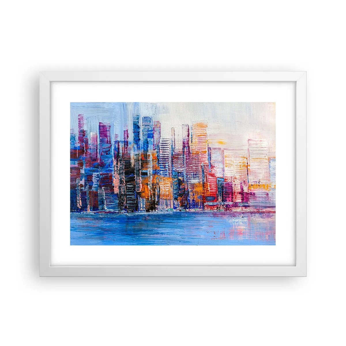 Plakat w białej ramie - Radosna metropolia - 40x30 cm