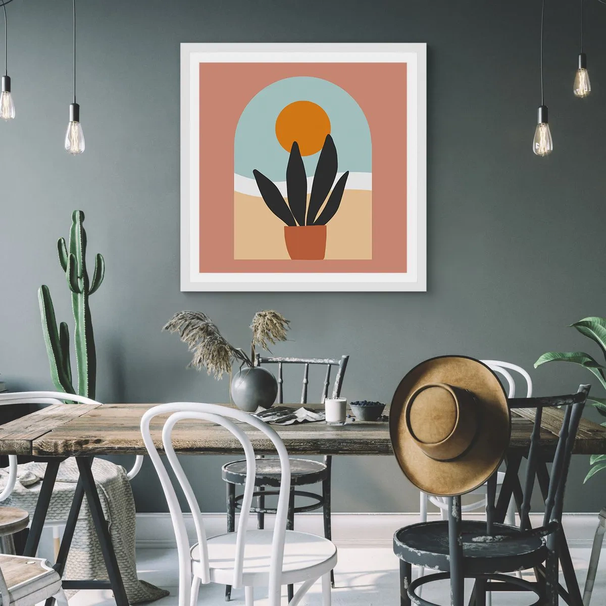 Plakat w białej ramie - Drobne radości - 50x50 cm