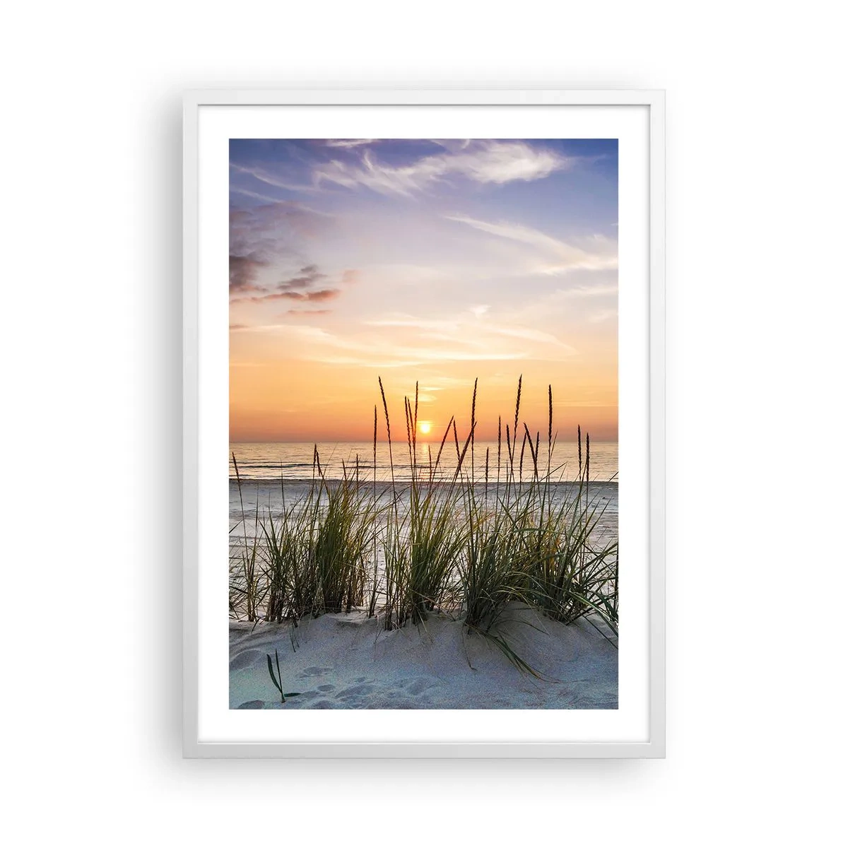 Plakat w białej ramie - Popatrz, pomyśl, poczuj - 50x70 cm