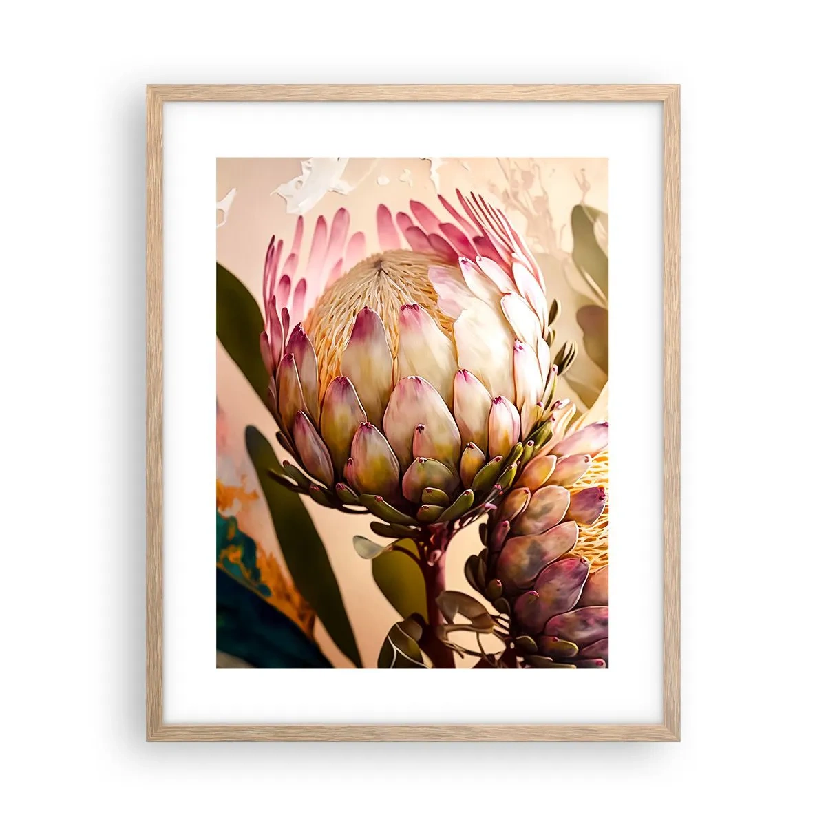 Plakat w ramie jasny dąb - Czule objęte - 40x50 cm