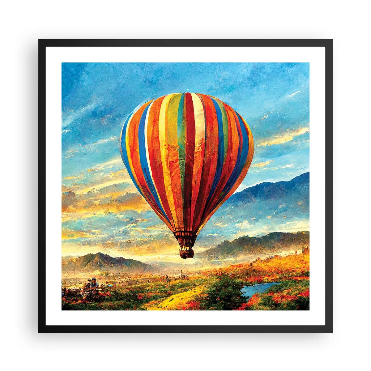 Plakat w czarnej ramie - W ciszy widać więcej - 60x60 cm