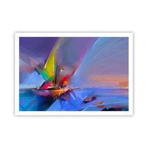 Plakat - Abstrakcyjna kompozycja z intensywnymi kolorami - 100x70cm - Śmigła jak ptak - Nowoczesna dekoracja ścienna do salonu i sypialni ARTTOR