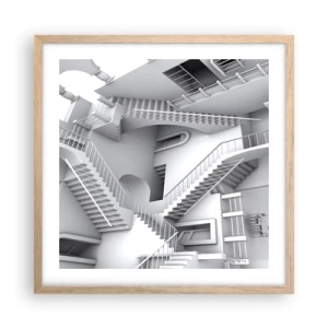 Plakat w ramie jasny dąb - Paradoksy przestrzeni - 50x50 cm