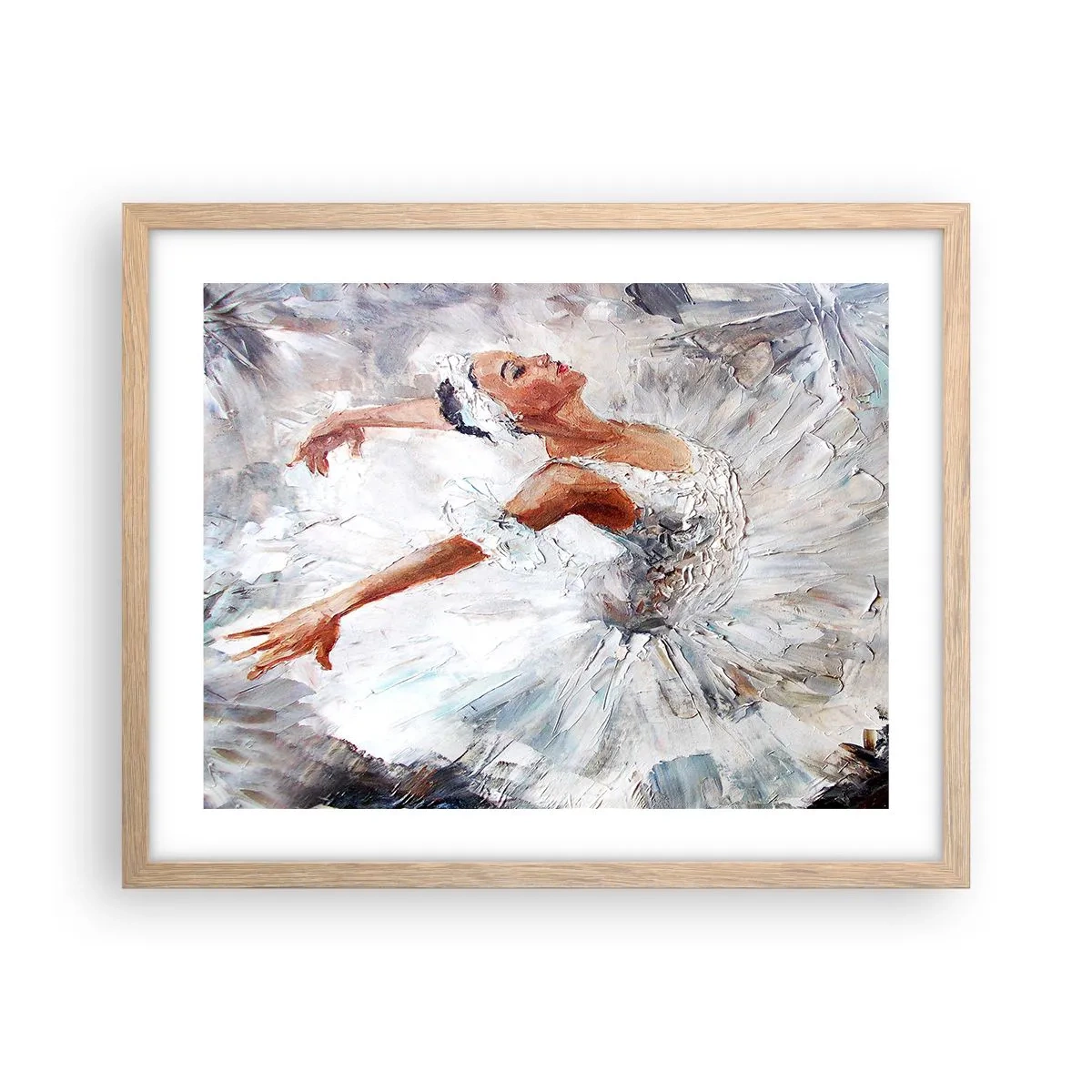 Plakat w ramie jasny dąb - Delikatna i lekka jak tiul - 50x40 cm