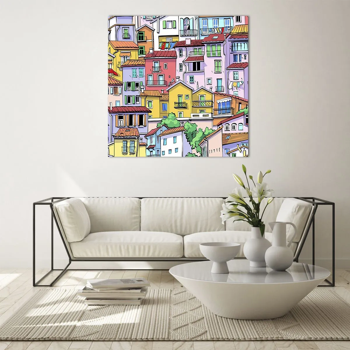 Obraz na szkle - Wesołe miasto - 70x70 cm