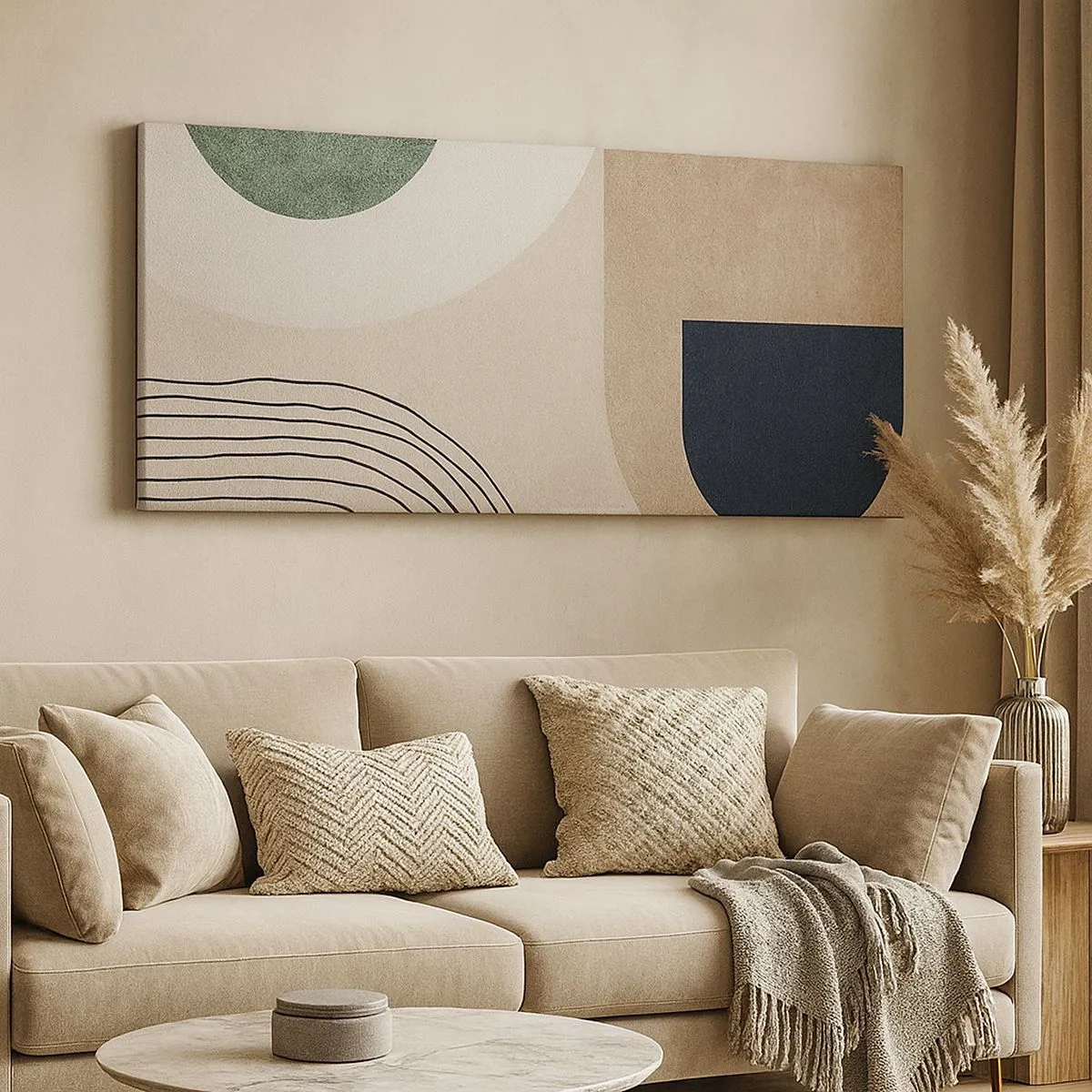 Obraz na płótnie - Łagodność owalu - 100x40 cm