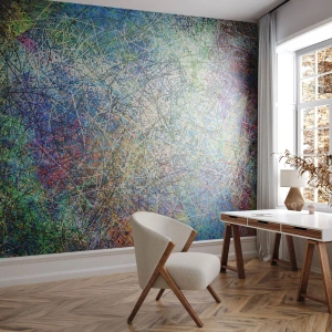 Fototapeta Premium Canvas - Abstrakcyjna kompozycja z wielokolorowymi liniami i teksturami - 100x70cm - To nie takie proste - Nowoczesna dekoracja ścienna do salonu i sypialni ARTTOR