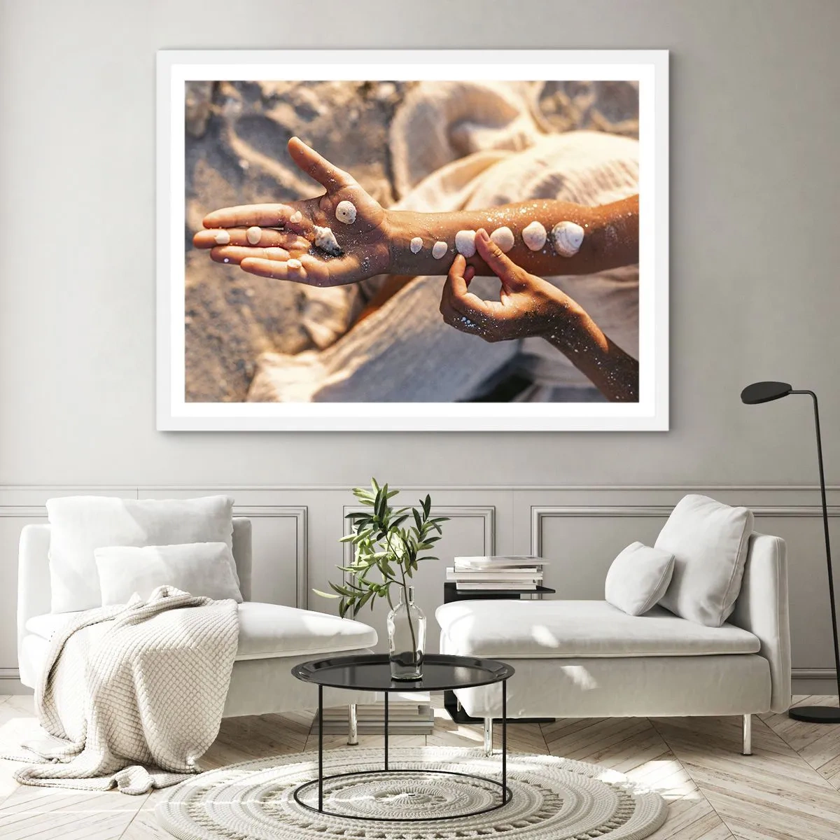 Plakat w białej ramie - Piękno w zasięgu ręki - 100x70 cm