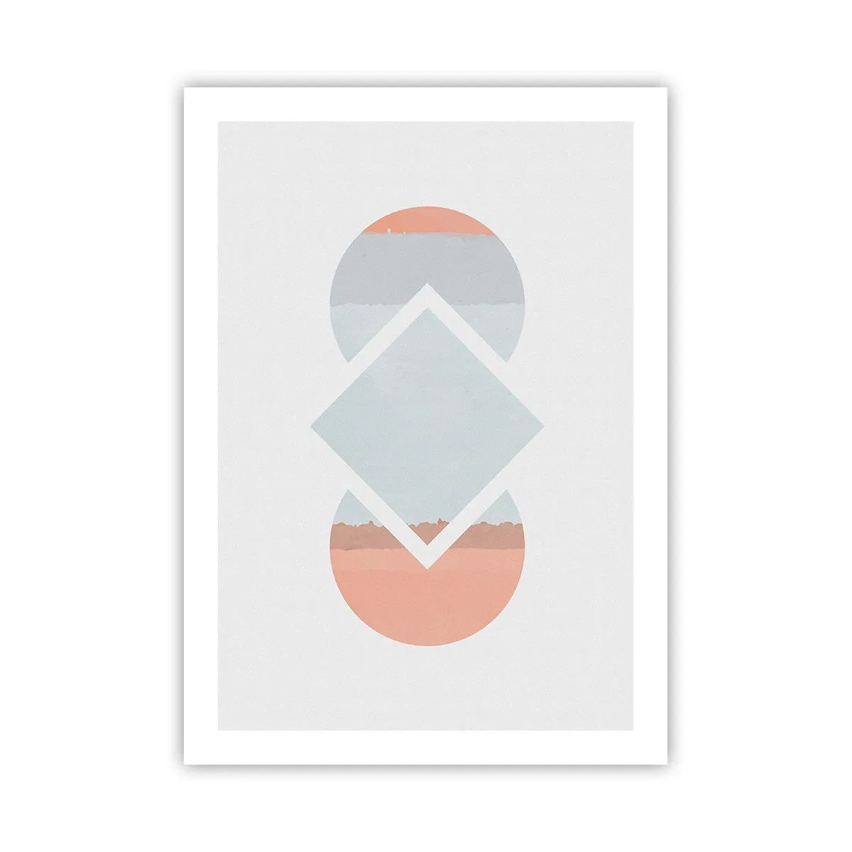 Plakat - Abstrakcyjna kompozycja z geometrycznych kształtów i pastelowych barw - 50x70cm - Sytuacja jest jasna - Nowoczesna dekoracja ścienna do salonu, kuchni i sypialni ARTTOR