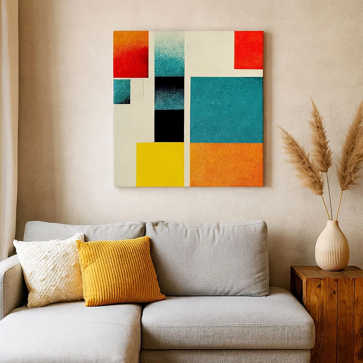 Obraz na płótnie - Abstrakcja geometryczna – dobra energia - 30x30 cm