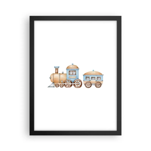 Plakat w czarnej ramie - Stoi na stacji... - 30x40 cm