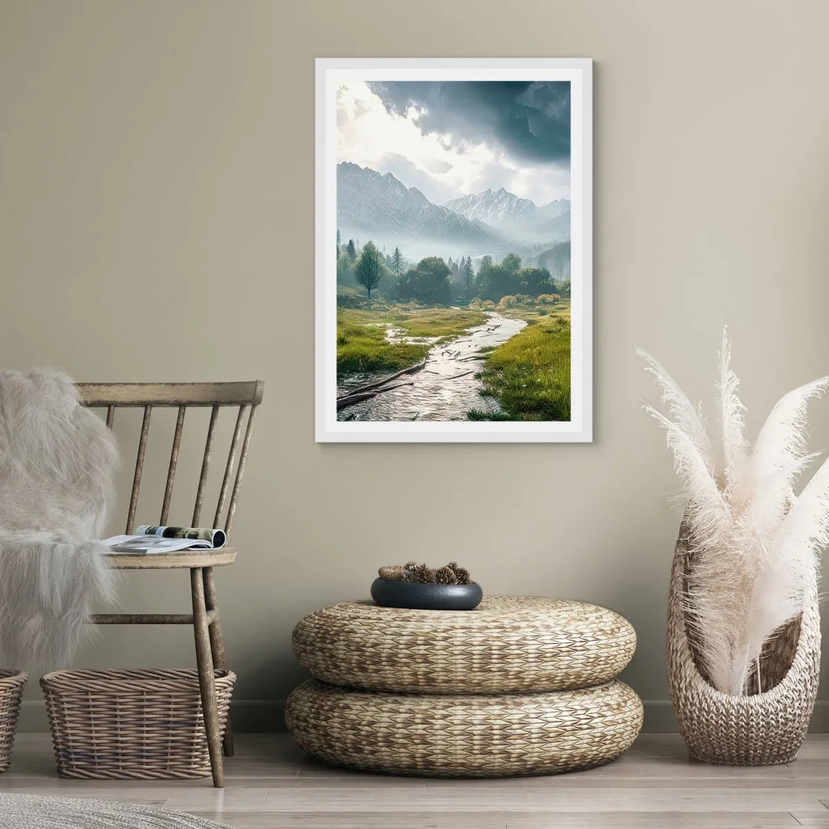 Plakat w białej ramie - Tam i z powrotem - 61x91 cm