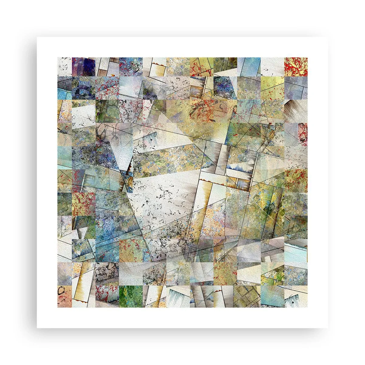 Plakat - Geometryczne przetasowanie - 50x50 cm