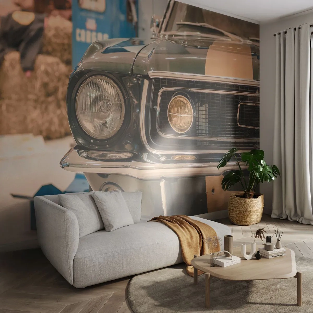 Fototapeta Samoprzylepna Deluxe Sticker - Spotkanie z legendą - Samochód, Motoryzacja, Oldchool - 250x175 cm