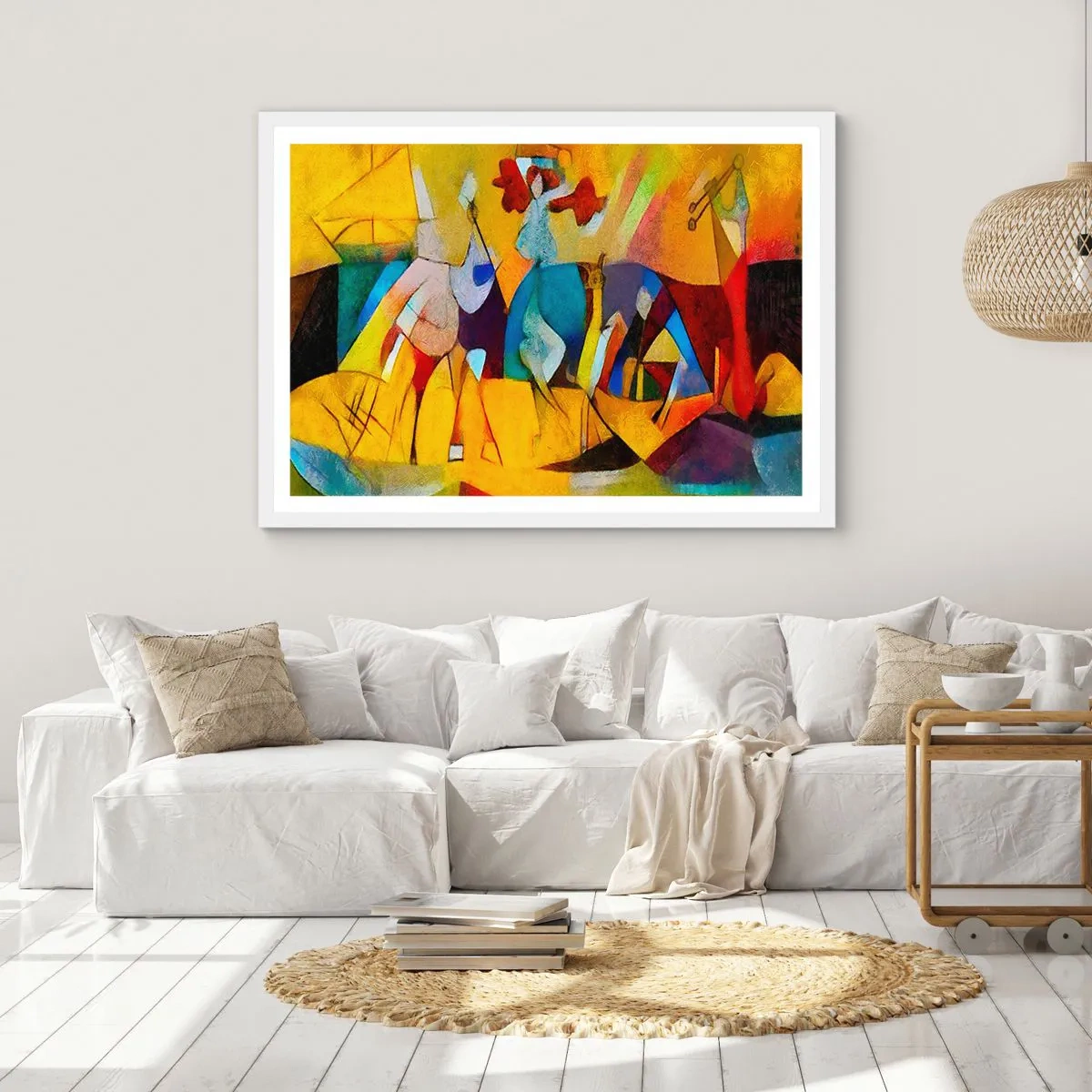 Plakat w białej ramie - Słońce - życie - radość - 50x40 cm