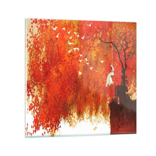 Obraz na szkle - Poleci z nimi? - 40x40 cm