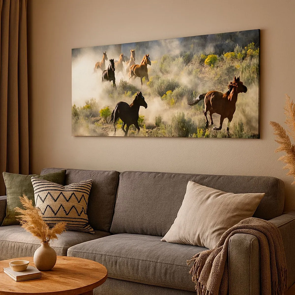 Obraz na płótnie - Rywalizacja - wolność czy męska siła? - 100x40 cm