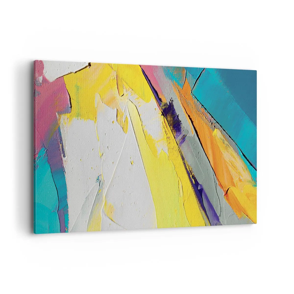 Obraz na płótnie - Abstrakcyjna kompozycja w intensywnych barwach - 120x80cm - Anatomia światła - Nowoczesna dekoracja ścienna do salonu, kuchni i sypialni ARTTOR