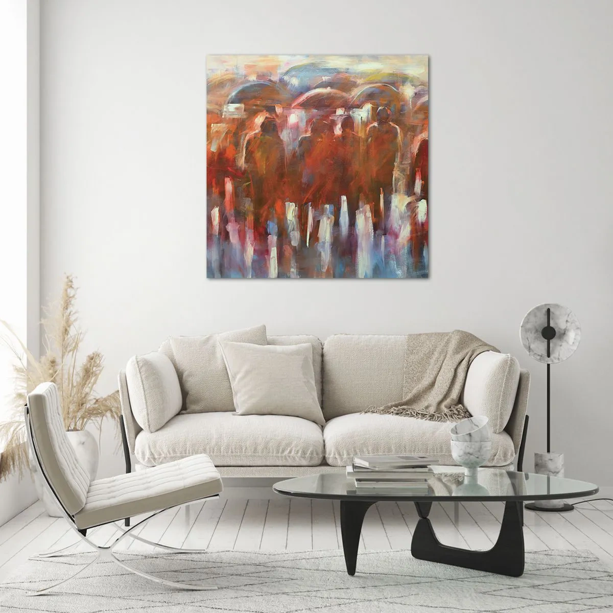 Obraz na szkle - Równi w deszczu i mgle - 40x40 cm