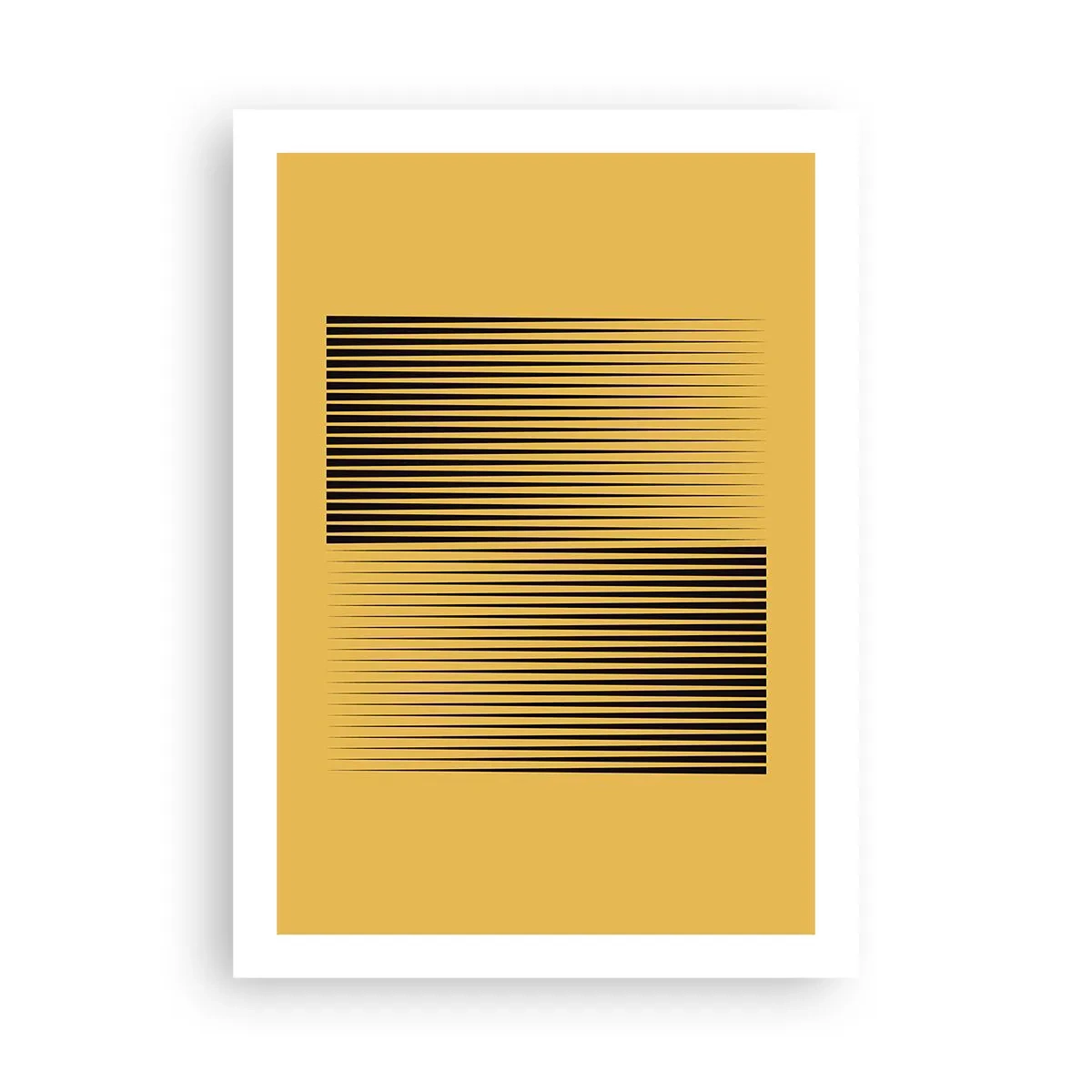 Plakat - Minimalistyczna kompozycja linii na musztardowym tle - 50x70cm - Kwadratura przeciwieństw - Nowoczesna dekoracja ścienna do salonu, kuchni i sypialni ARTTOR