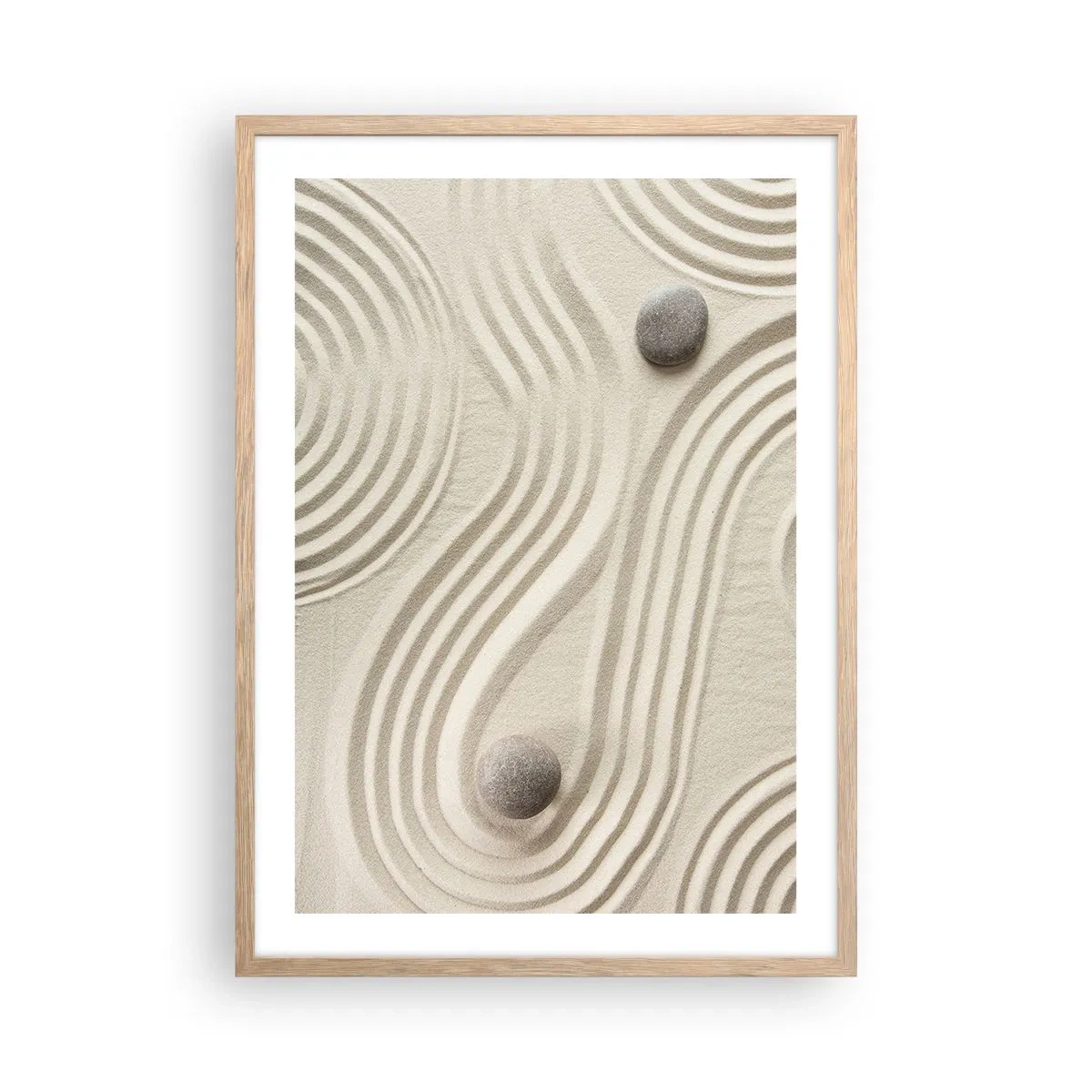 Plakat w ramie jasny dąb - Dotyk ciepła - 50x70 cm