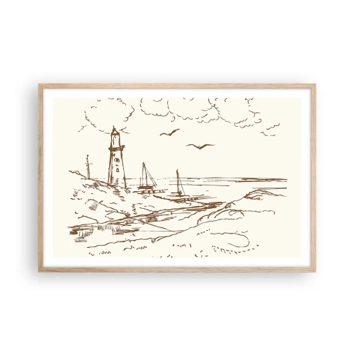 Plakat w ramie jasny dąb - Zarys wspomnienia lata - 91x61 cm