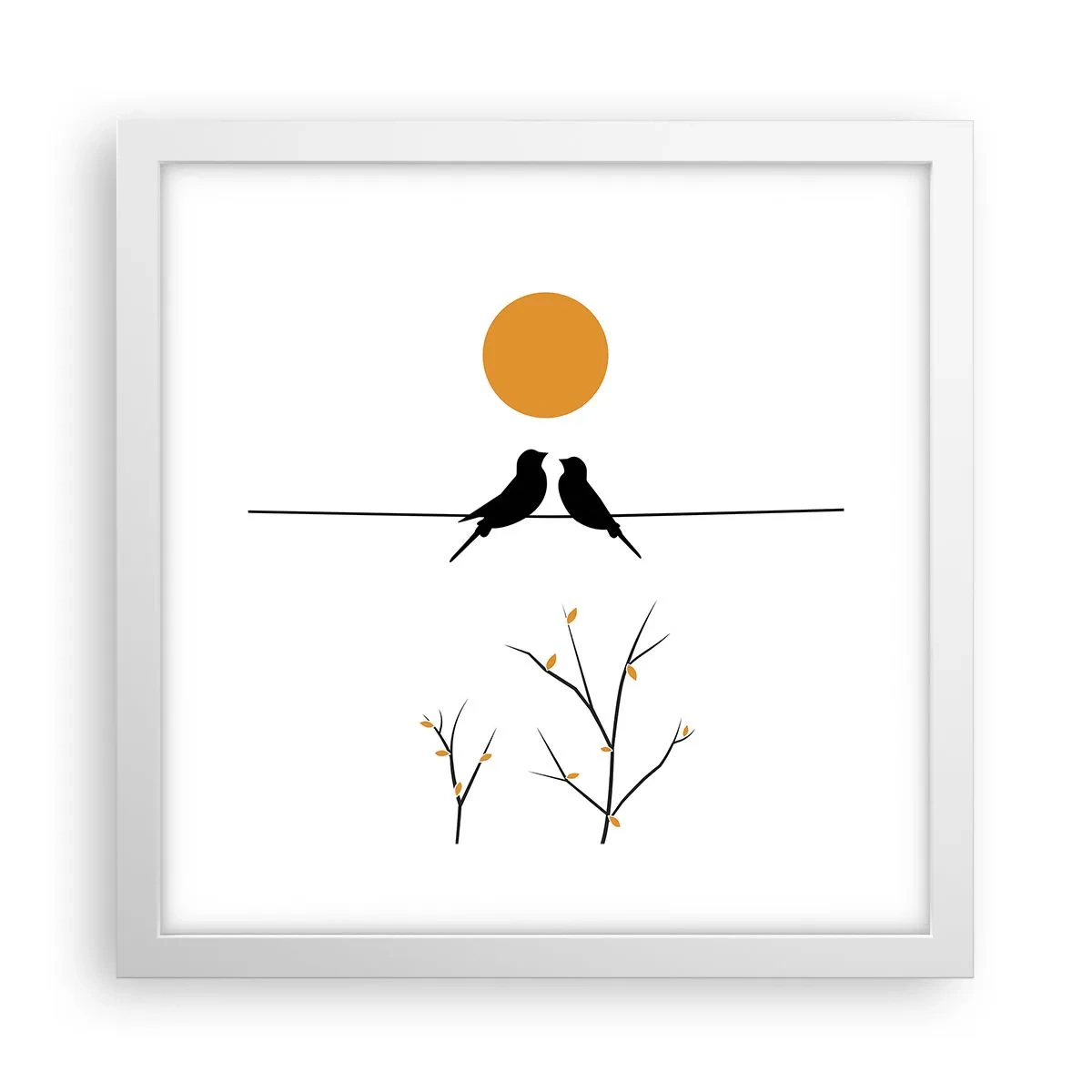 Plakat w białej ramie - Słowiczy wieczór - 30x30 cm