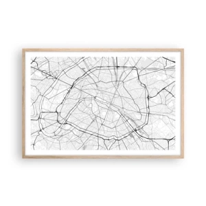 Plakat w ramie jasny dąb - Kwiat Paryża - 91x61 cm