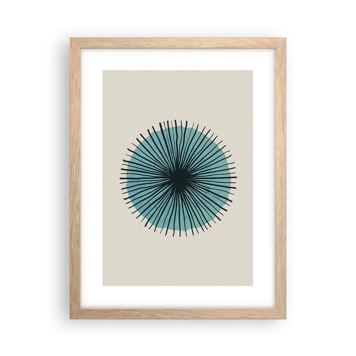Plakat w ramie jasny dąb - Promieniście na błękicie - 30x40 cm