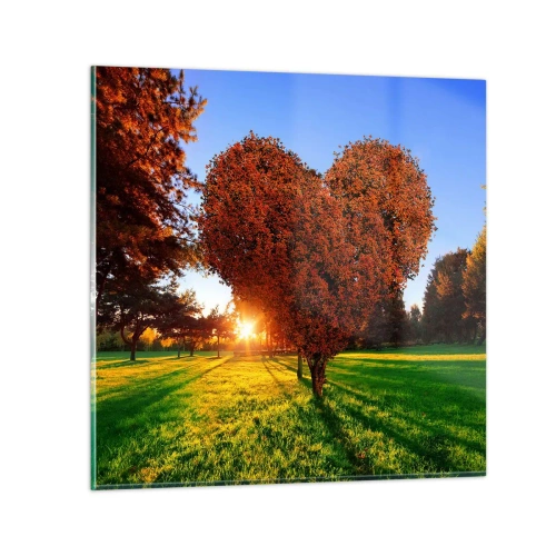 Obraz na szkle - I jak nie kochać jesieni - 30x30 cm