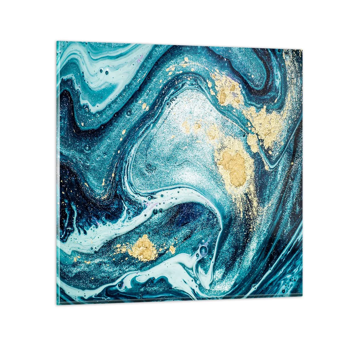 Obraz na szkle - Błekitny wir - 30x30 cm
