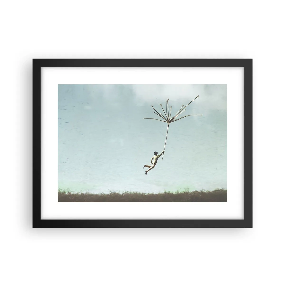 Plakat w czarnej ramie - Latawce, dmuchawce, wiatr - 40x30 cm