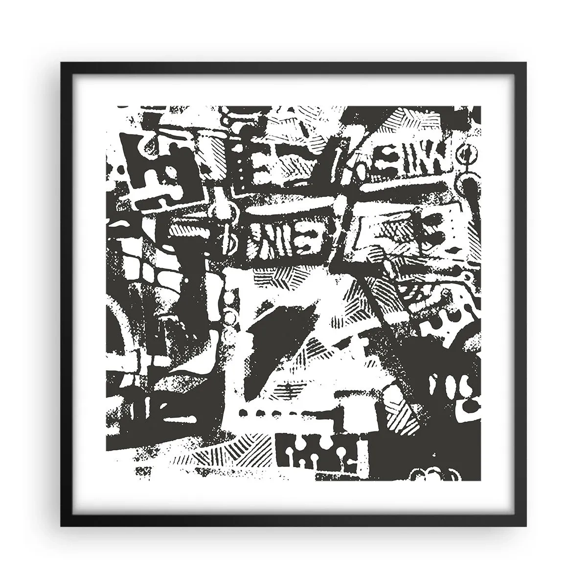 Plakat w czarnej ramie - Porządek czy chaos? - 50x50 cm