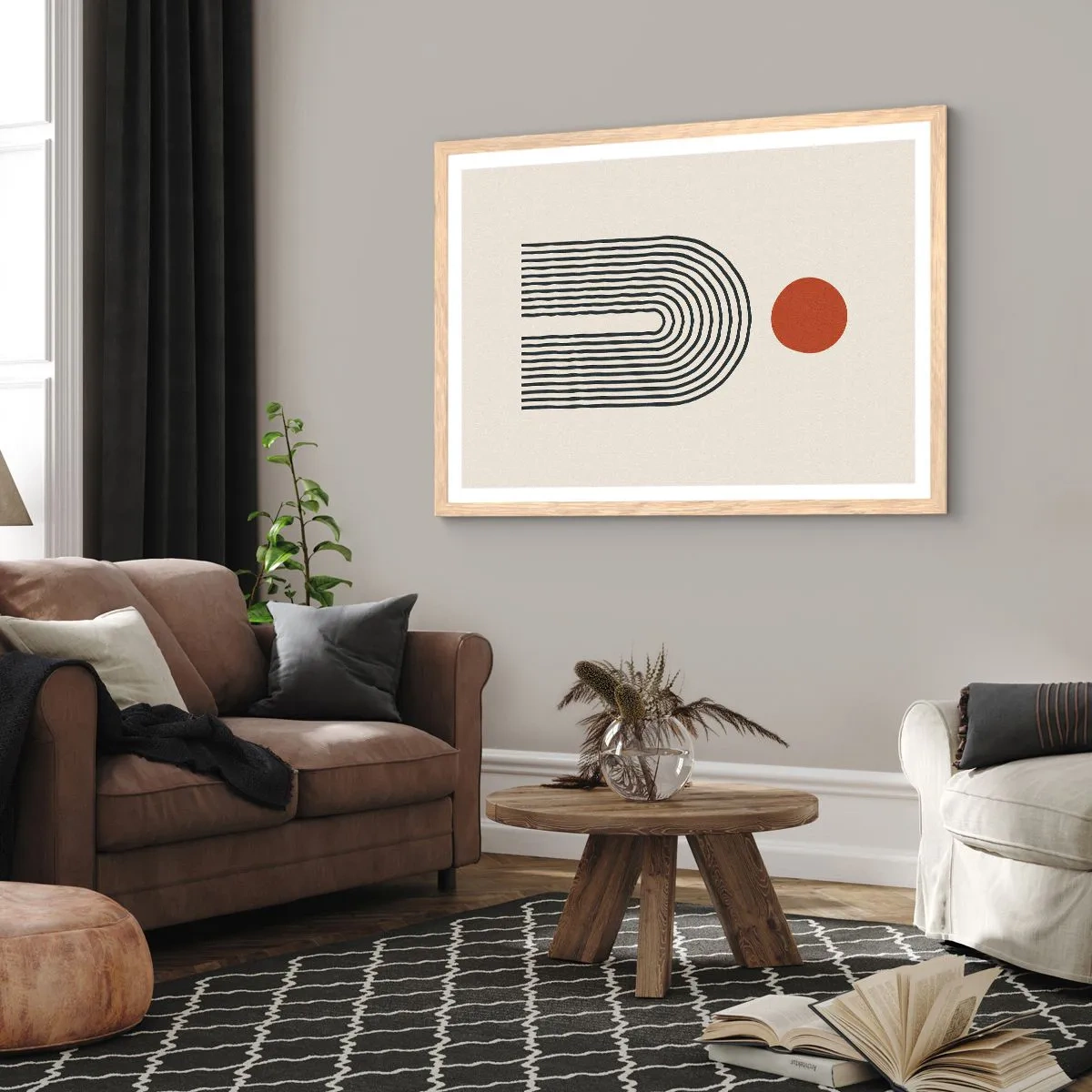 Plakat w ramie jasny dąb - Magnetyzm kształtów i barw - 100x70 cm