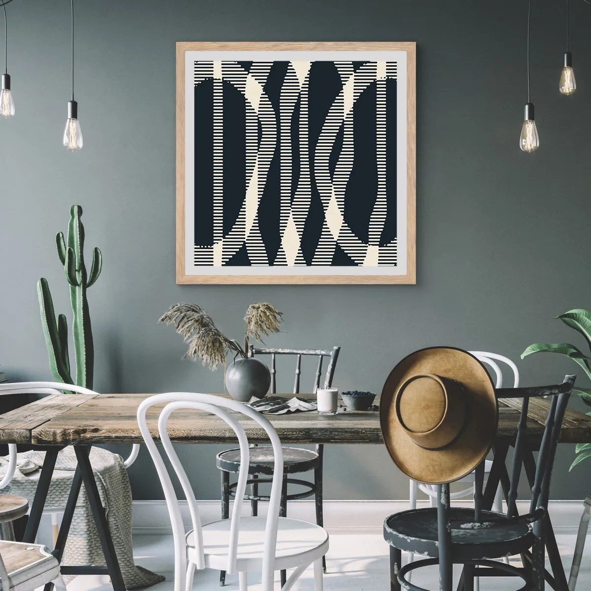 Plakat w ramie jasny dąb - Próba przełamania ciemności - 60x60 cm