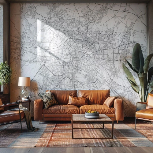 Fototapeta na wymiar Premium Canvas - Kwiat Berlina - Miasto, Mapa Miasta, Berlin