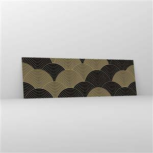 Obraz na szkle - Wzór w stylu art deco z półokręgami i złotymi liniami - 160x50cm - Jedność w wielości - Nowoczesna dekoracja ścienna do salonu i sypialni ARTTOR