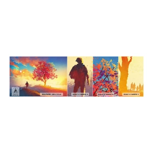 Fototapeta Próbka Samoprzylepna Deluxe Sticker - Pielgrzym u celu - Krajobraz, Drzewo, Wędrowiec - 100x30 cm