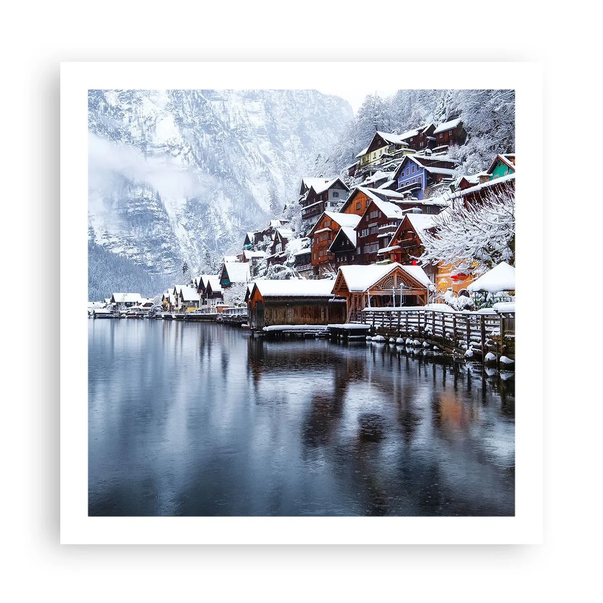 Plakat - W zimowej dekoracji - 60x60 cm